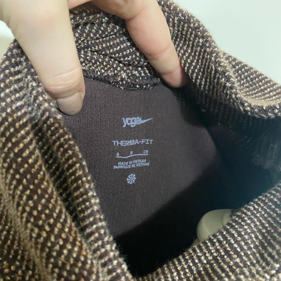 Nike Yoga Women's Therma-Fit Brown Cowl Neck Sweater - Picture 6 of 7